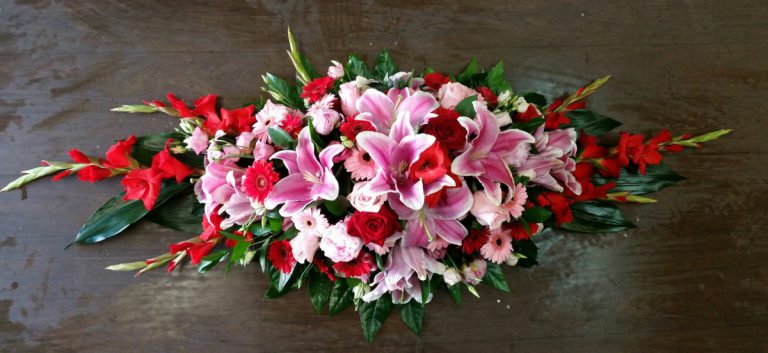 Pink and Red Coffin Spray