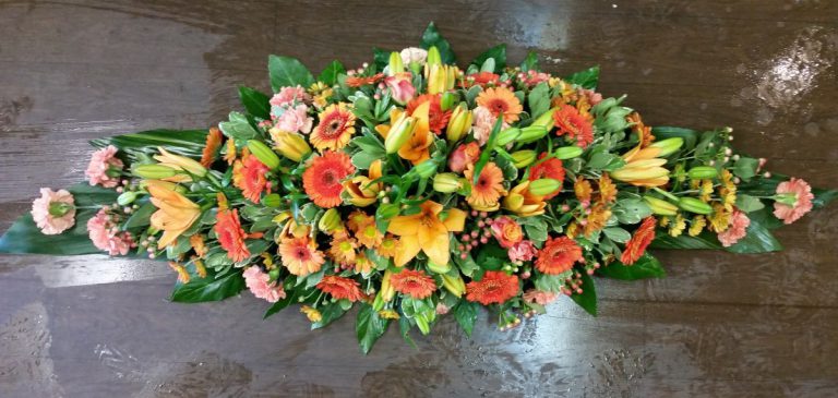 Mixed Orange Flower Lily Double Ended Spray